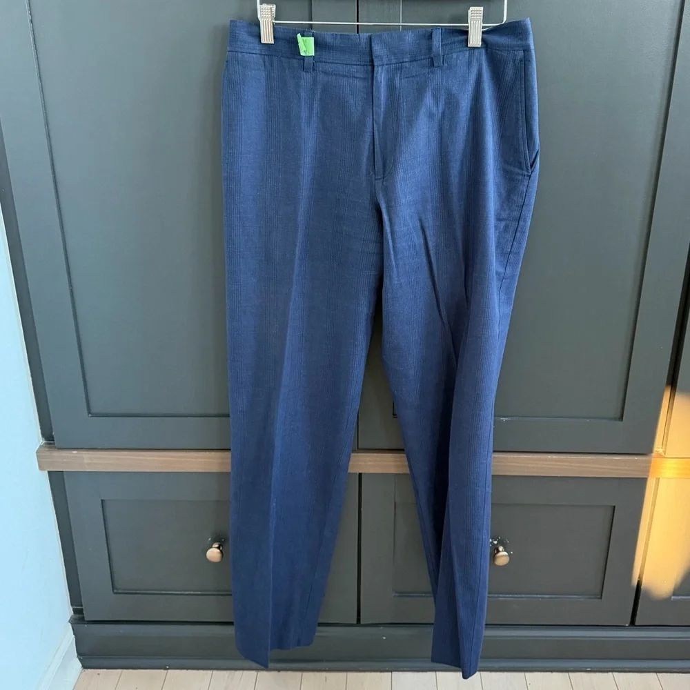 J. Crew | Men's Bedford Cotton Blue Pattern Dress Pants | 34x32